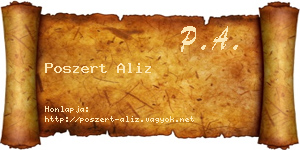Poszert Aliz névjegykártya